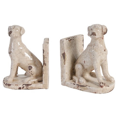 Small bookends that look like dogs